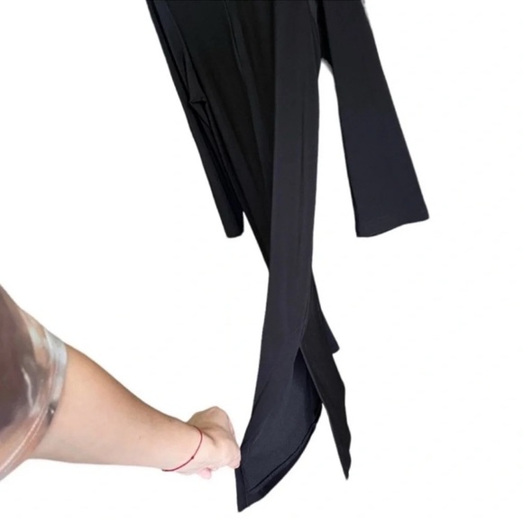 SYMPLI black Elastic Front Zipper Tunic Blouse Size 12 - Picture 3 of 4